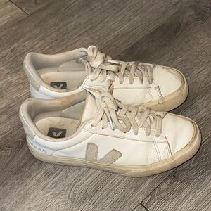 Veja Off-White Lace-Up Sneakers